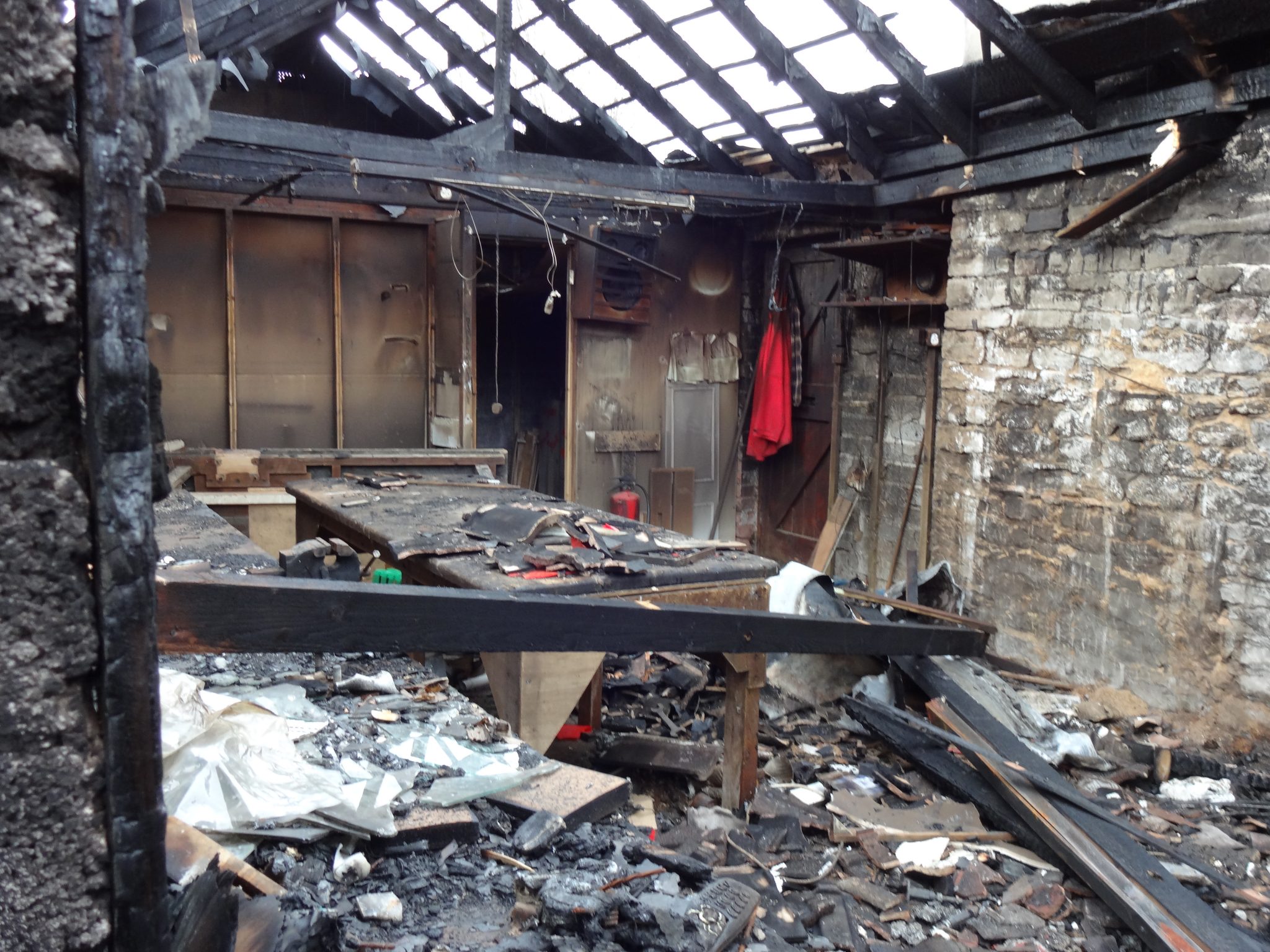 Fire Damaged Property for Demolition by AA Groundworks of Bath
